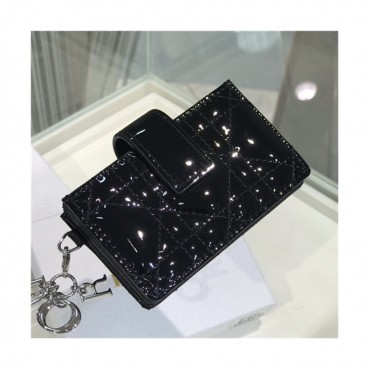 Dior 2021 Women's Leather Card Purse,10.5cm,DIOW0028 - 디올 2021 여성용 레더 카드퍼스,10.5cm,블랙