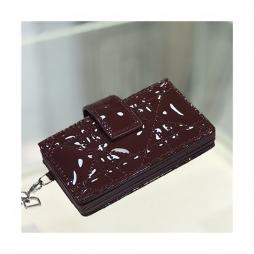 Dior 2021 Women's Leather Card Purse,10.5cm,DIOW0027 - 디올 2021 여성용 레더 카드퍼스,10.5cm,와인