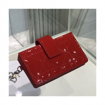 Dior 2021 Women's Leather Card Purse,10.5cm,DIOW0026 - 디올 2021 여성용 레더 카드퍼스,10.5cm,레드