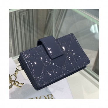 Dior 2021 Women's Leather Card Purse,10.5cm,DIOW0025 - 디올 2021 여성용 레더 카드퍼스,10.5cm,네이비