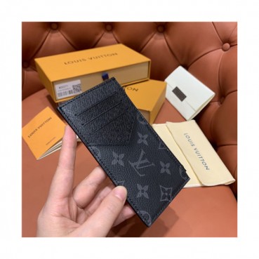 Louis Vuitton 2021 Men's Leather Coin Purse,8cm,N64038,LOUWT0493 - 루이비통 2021 남성용 레더 코인 카드 홀더,8cm,블랙