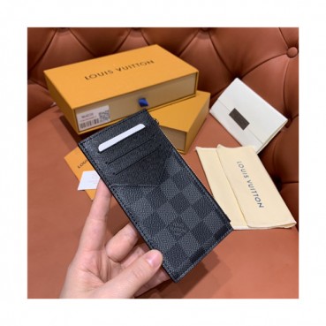 Louis Vuitton 2021 Men's Leather Coin Purse,8cm,N64038,LOUWT0492 - 루이비통 2021 남성용 레더 코인 카드 홀더,8cm,블랙