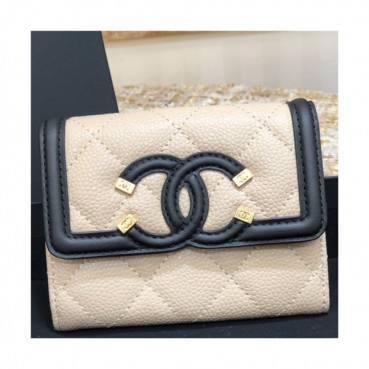 Chanel 2021 Women's Leather Coin purse/Card purse,11cm - 샤넬 2021 여성용 레더 코인퍼스/카드퍼스,11cm,CHAW0123,베이지