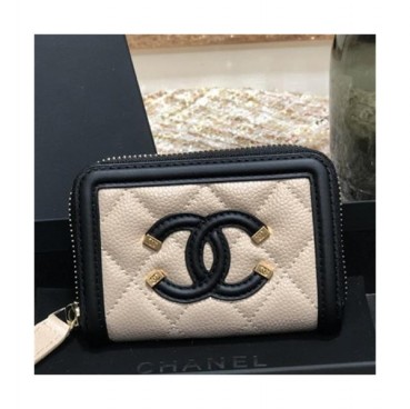 Chanel 2021 Women's Leather Coin purse/Card purse,11cm - 샤넬 2021 여성용 레더 코인퍼스/카드퍼스,11cm,CHAW0120,베이지