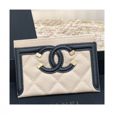 Chanel 2021 Women's Leather Card purse,11cm - 샤넬 2021 여성용 레더 카드퍼스,11cm,CHAW0117,베이지
