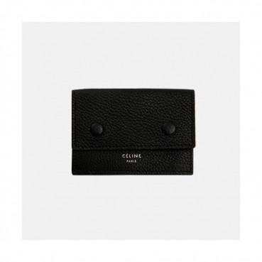 Celine 2020 Ladies Card Purse,9.7cm - 셀린느 2020 여성용 레더 카드 퍼스,CELW0035,9.7cm.블랙