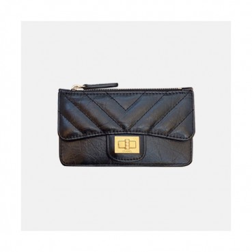Chanel 2020 Ladies Wallet / Card Purse - 샤넬 2020 여성용 레더 중지갑  / 카드지갑 ,CHAW0079,13cm.블랙(금장)