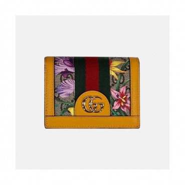Gucci 2019 Ophidia GG Card Case Coin Purse 523155 - 구찌 오피디아 카드 케이스 동전 지갑  GUW0123.Size(11CM).옐로우