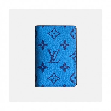 Louis Vuitton 2019 Monogram Canvas Card Purse M63145 - 루이비통 2019 모노그램 남여공용 캔버스 카드 퍼스,LOUW0359,Size(11cm),블루