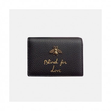 Gucci 2019 Leather Card Case,460185 - 구찌 여성용 레더 카드 케이스,GUW0076.Size(11cm).블랙
