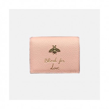 Gucci 2019 Leather Card Case,460185 - 구찌 여성용 레더 카드 케이스,GUW0074.Size(11cm).연핑크