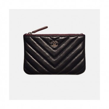 Chanel 2019 Ladies Coin  / Card Purse - 샤넬 2019 여성용 레더 동전 / 카드지갑 ,CHAW0043,15cm.블랙