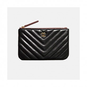 Chanel 2019 Ladies Coin  / Card Purse - 샤넬 2019 여성용 레더 동전 / 카드지갑 ,CHAW0042,15cm.블랙
