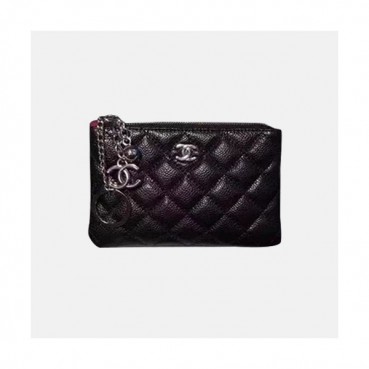 Chanel 2019 Ladies Coin  / Card Purse - 샤넬 2019 여성용 레더 동전 / 카드지갑 ,CHAW0041,15cm.블랙