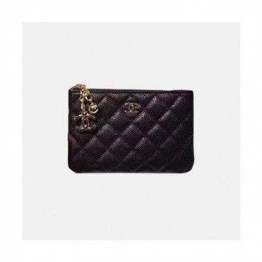 Chanel 2019 Ladies Coin  / Card Purse - 샤넬 2019 여성용 레더 동전 / 카드지갑 ,CHAW0040,15cm.블랙