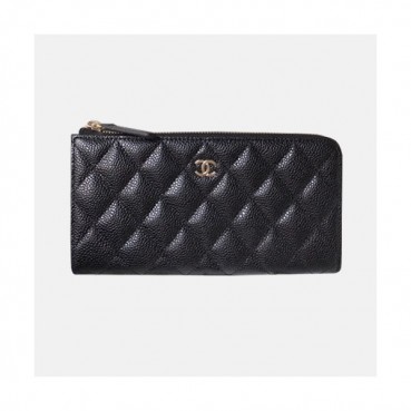 Chanel 2019 Ladies Wallet / Card Purse - 샤넬 2019 여성용 레더 장지갑 / 카드지갑 ,CHAW0039,19cm.블랙