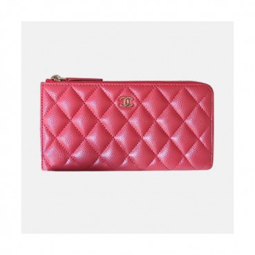 Chanel 2019 Ladies Wallet / Card Purse - 샤넬 2019 여성용 레더 장지갑 / 카드지갑 ,CHAW0038,19cm.핑크