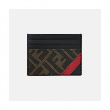Fendi 2019 Leather Card Purse - 펜디 2019 남여공용 레더 카드 퍼스 FENW0085.Size(10.5cm).블랙+브라운