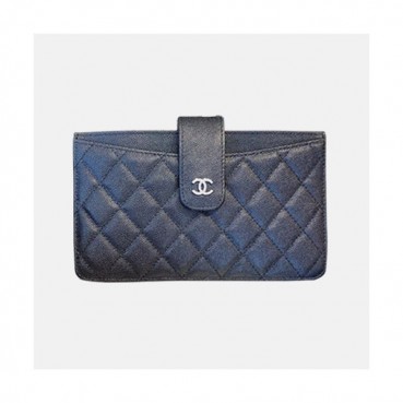 Chanel 2019 Ladies Wallet / Card Purse - 샤넬 2019 여성용 레더 장지갑 / 카드지갑 ,CHAW0030,18.5cm.블랙(은장)