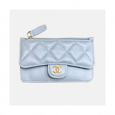Chanel 2019 Ladies Wallet / Card Purse - 샤넬 2019 여성용 레더 중지갑  / 카드지갑 ,CHAW0029,13cm.연스카이블루(금장)