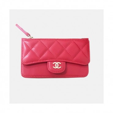 Chanel 2019 Ladies Wallet / Card Purse - 샤넬 2019 여성용 레더 중지갑  / 카드지갑 ,CHAW0028,13cm.레드(금장)