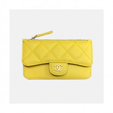 Chanel 2019 Ladies Wallet / Card Purse - 샤넬 2019 여성용 레더 중지갑  / 카드지갑 ,CHAW0024,13cm.옐로우(금장)