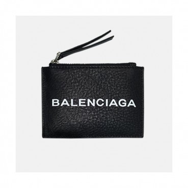 Balenciaga 2019 Leather Card Purse,11.5cm - 발렌시아가 2019 레더 남여공용 카드 퍼스 BGW0020,11.5CM.블랙