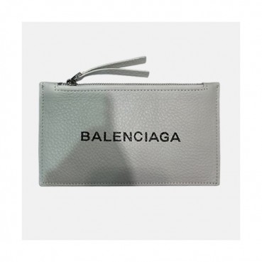 Balenciaga 2019 Leather Card Purse,17cm - 발렌시아가 2019 레더 남여공용 카드 퍼스 BGW0002,17CM.연화이트그레이