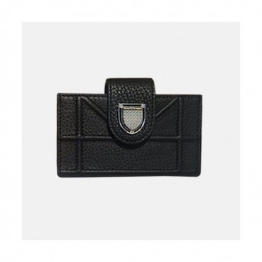 Dior 2019 Ladies Leather Card Purse,11cm - 디올 2019 여성용 레더 카드 지갑  DIOW0002 ,11CM,블랙