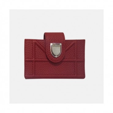 Dior 2019 Ladies Leather Card Purse,11cm - 디올 2019 여성용 레더 카드 지갑  DIOW0001 ,11CM,레드