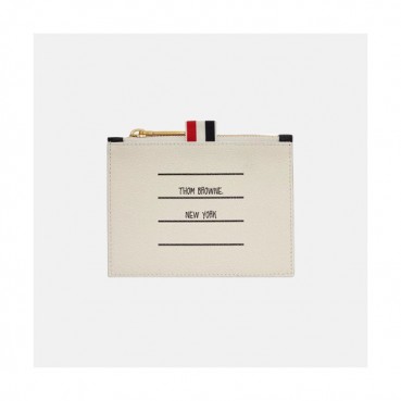 Thom Browne 2019 Leather Card Coin Purse,14cm - 톰브라운 2019 레더 남여공용 카드 코인 퍼스 TBW0001,14cm,화이트+블랙