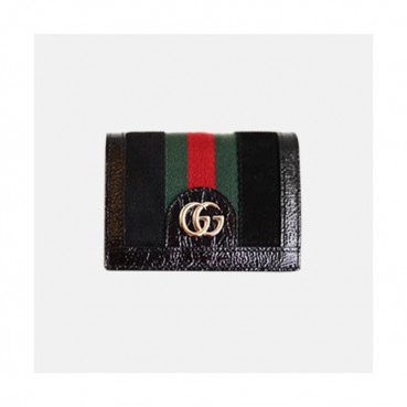 Gucci 2019 Ophidia Suede Card Case 523155 - 구찌 오피디아 스웨이드 카드 케이스 동전 지갑  GUW0012.Size(11CM).블랙