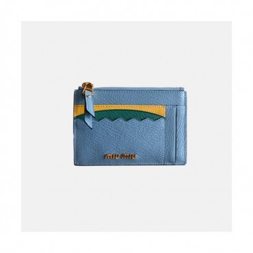 MiuMiu 2018 Ladies Madras Leather Card Wallet 5MC446 - 18FW 미우미우 마드라스 지퍼형 카드지갑 MIU0114X  13.5CM