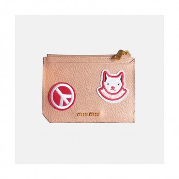 MiuMiu 2018 Ladies Leather Card Holder 5MC008 - 미우미우 마이멀티럭스 래더 카드 홀더 MIU0090X  15.5CM