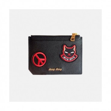 MiuMiu 2018 Ladies Leather Card Holder 5MC008 - 미우미우 마이멀티럭스 래더 카드 홀더 MIU0088X  15.5CM