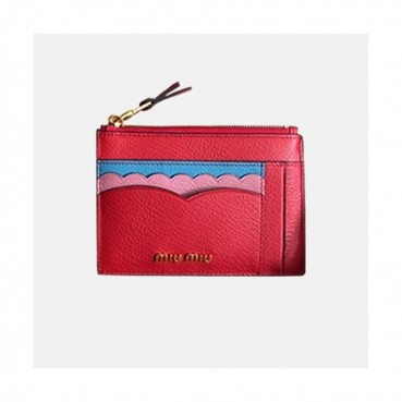 MiuMiu 2018 Madras Leather Card Wallet 5MC446 - 미우미우 마드라스 지퍼 카드홀더 MIU0057X  13.5CM