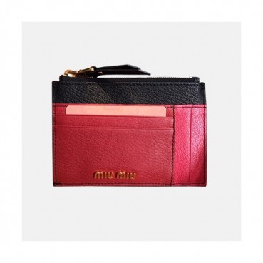 MiuMiu 2018 Madras Leather Card Wallet 5MC446 - 미우미우 마드라스 지퍼 카드홀더 MIU0055X  13.5CM