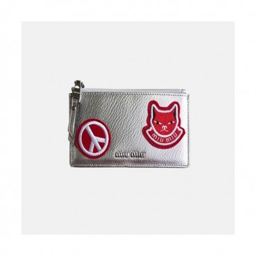 2018/19 MiuMiu Ladies Patch Card Wallet 5M B006 - 미우미우 여성 패치 카드지갑 MIU003X 15.5CM
