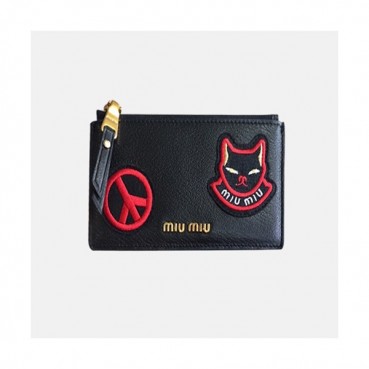 2018/19 MiuMiu Ladies Patch Card Wallet  5M B006 - 미우미우 여성 패치 카드지갑 MIU002X 15.5CM