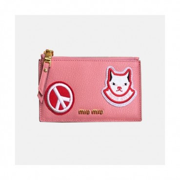 2018/19 MiuMiu Ladies Patch Card Wallet  5M B006 - 미우미우 여성 패치 카드지갑 MIU001X 15.5CM