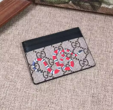 Gucci Mm/Wm GG Snake Card Case - 구찌 남자 GG슈프림 캔버스 스네이크 카드지갑 Guc0237x.Size10cm.브라운