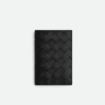 보테가베네타 남성 인트레치아토 여권지갑 - Bottega Veneta Mens Black Passport Wallet 