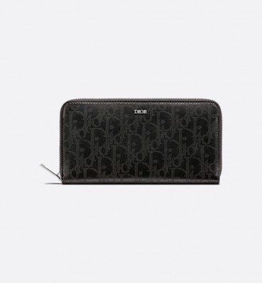 디올 남성 블랙 지퍼돌이 장지갑 - Dior Mens Black Zippy Wallets 