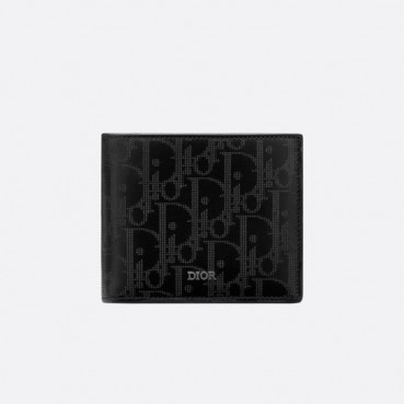 디올 남성 블랙 반지갑 - Dior Mens Black Half Wallets 