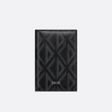 디올 남성 블랙 반지갑 - Dior Mens Black Half Wallets 
