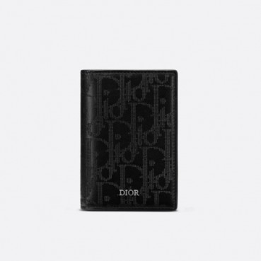 디올 남성 블랙 반지갑 - Dior Mens Black Half Wallets 