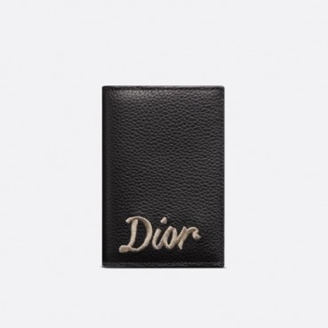 디올 남성 블랙 반지갑 - Dior Mens Black Half Wallets 