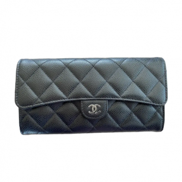 샤넬 여성 클래식 블랙 장지갑 - Chanel Womens Black Long Purse 