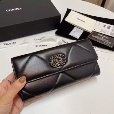 샤넬 여성 클래식 블랙 장지갑 - Chanel Womens Black Long Purse 