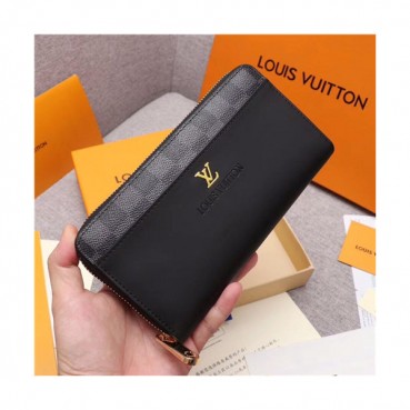 Louis Vuitton 2021 Men's Leather Wallet,19.5cm,LOUWT0516 - 루이비통 2021 남성용 레더 장지갑,19.5cm,블랙